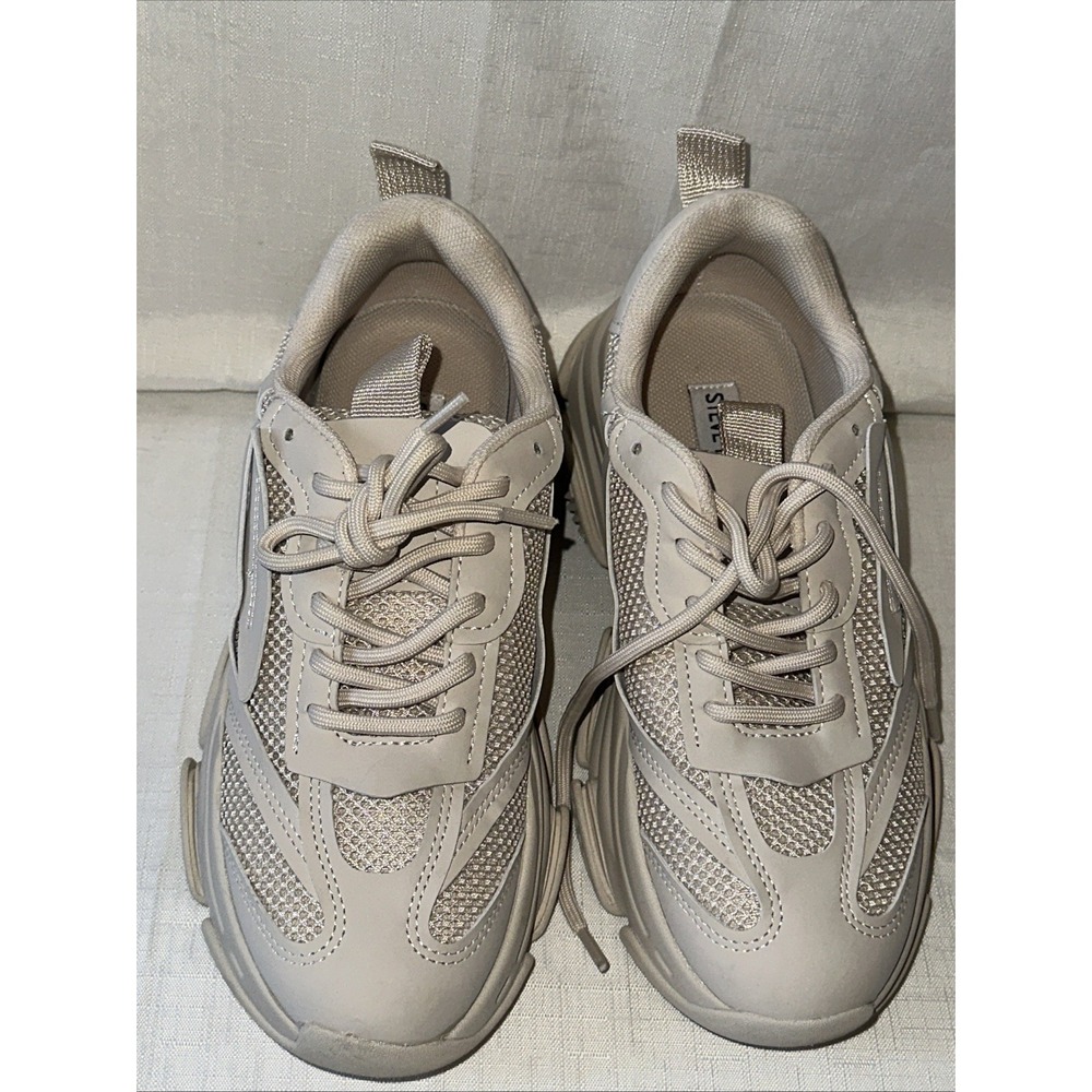 Steve Madden Sneakers Womans 7.5‎ Tan Possession Platform Chunky Trainers Casual